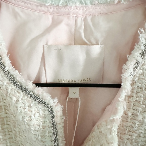 NWT $550 Rebecca Taylor Pink Tweed Jacket 0 - Picture 5 of 7